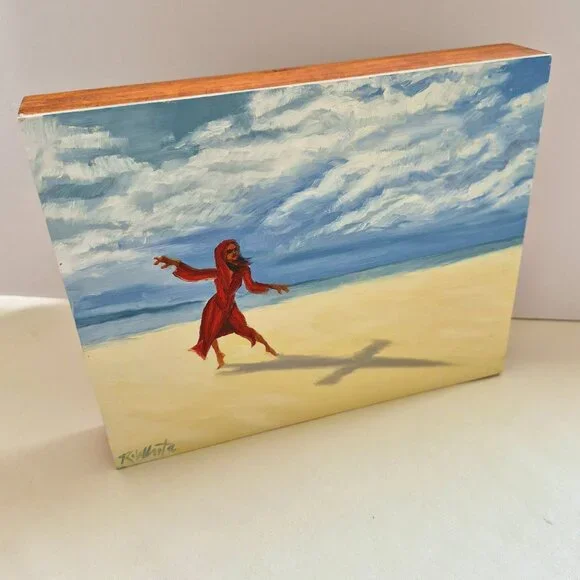 “Dancing With My Shadow” Original Oil Painting by Robin White on Wood Panel 10” - Picture 2 of 11